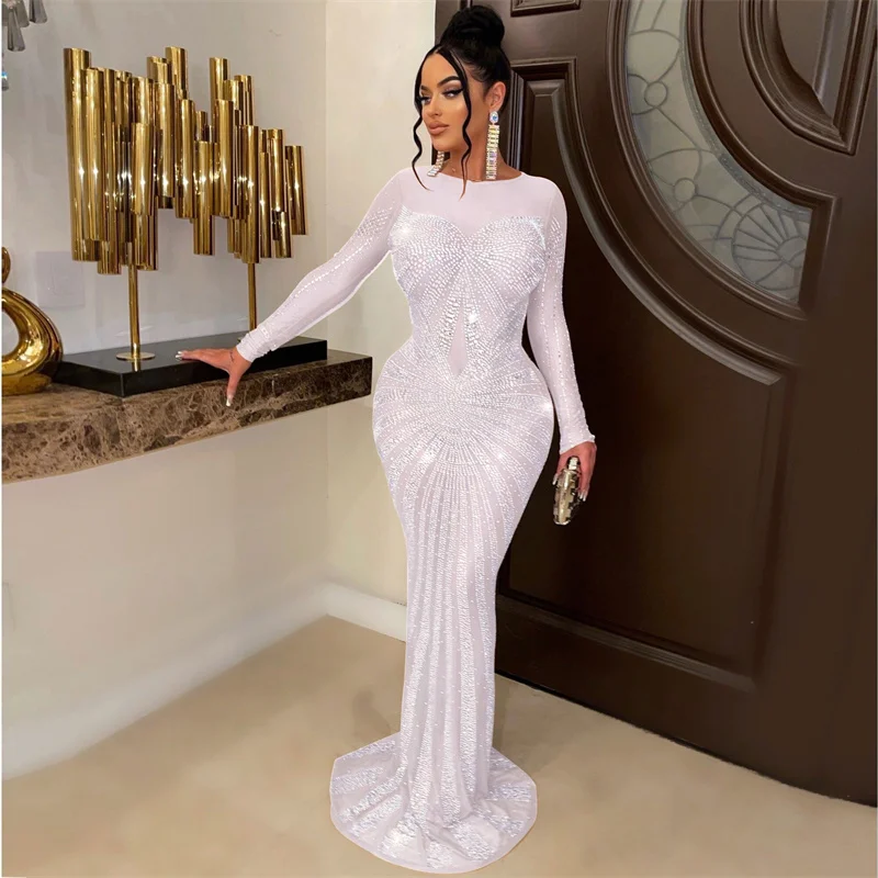 Sexy Sparkly Crystal Rhineston - Sexy Mesh Sheer Bodycon Dress recensie en prijs