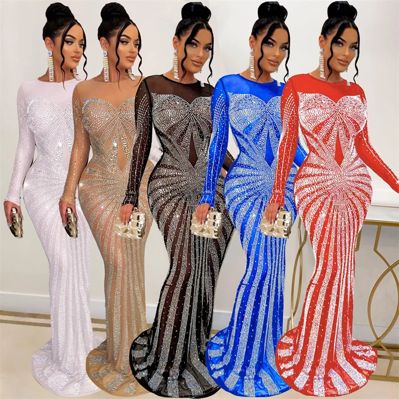 Sexy Sparkly Crystal Rhineston - Sexy Mesh Sheer Bodycon Dress recensie en prijs