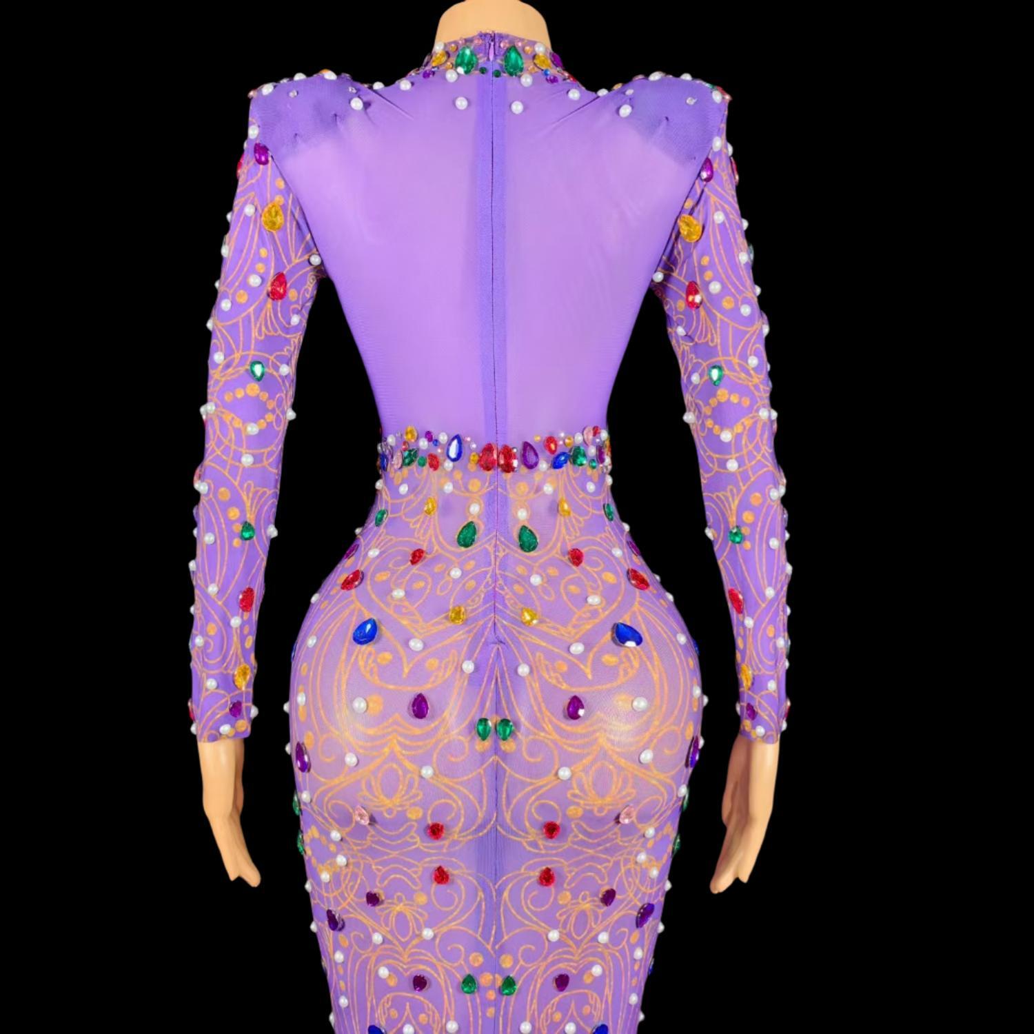 Sparkly Strass Paarse Zeemeerm - Sparkly Rhinestone Club Party Dress recensie en prijs