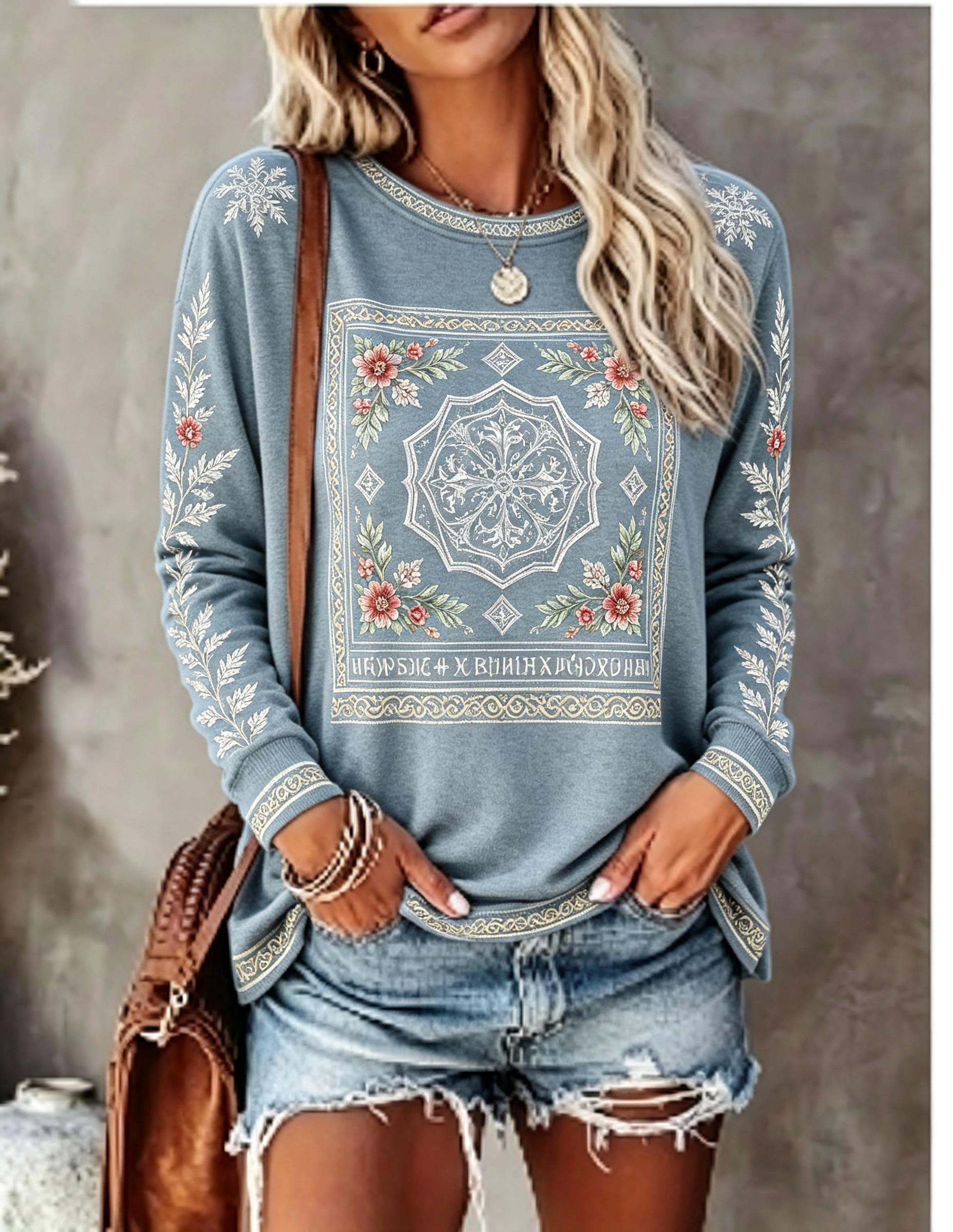 Dames T-shirt met ronde hals e - Blouses recensie en prijs