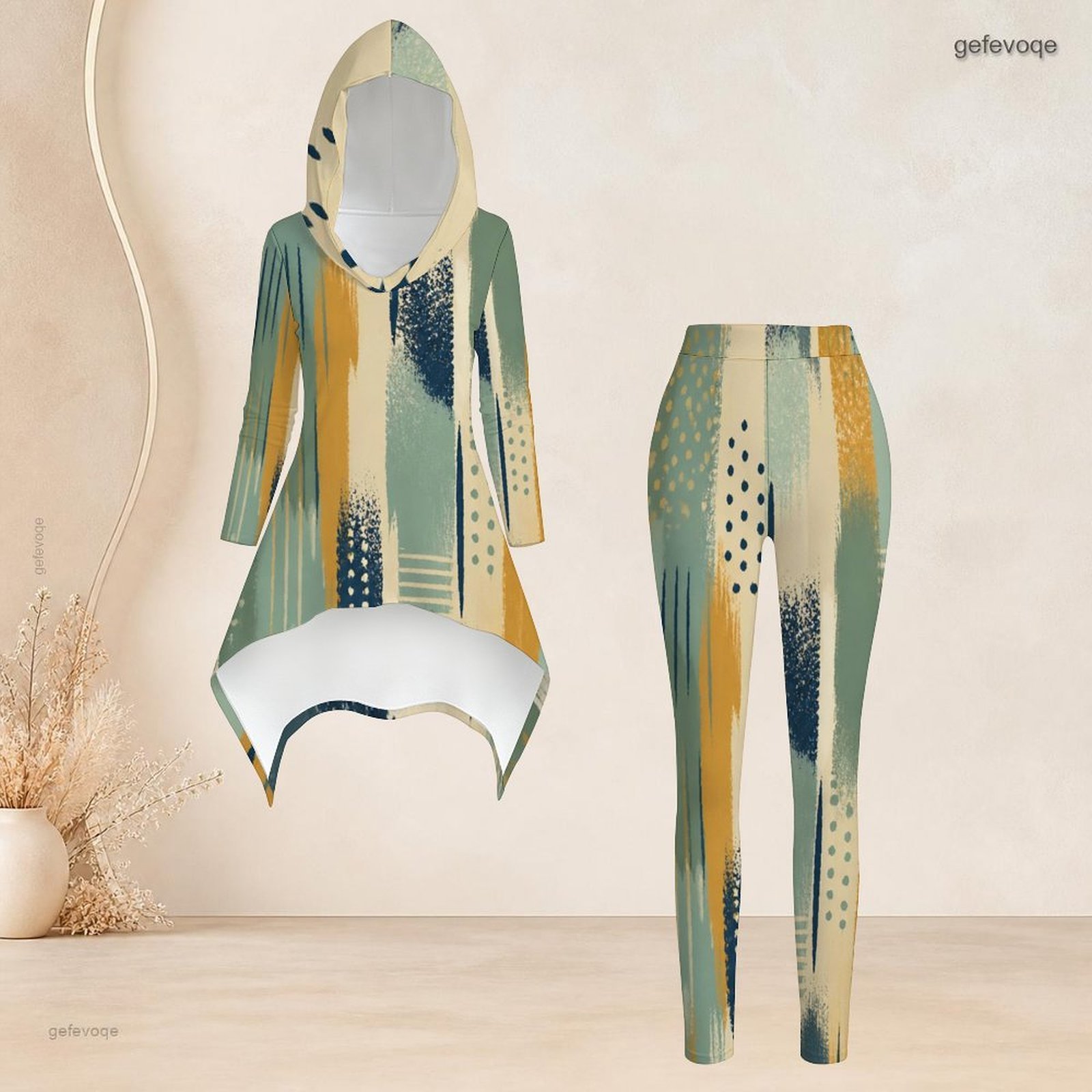 Dames abstract blauw goud gepr - Tops recensie en prijs