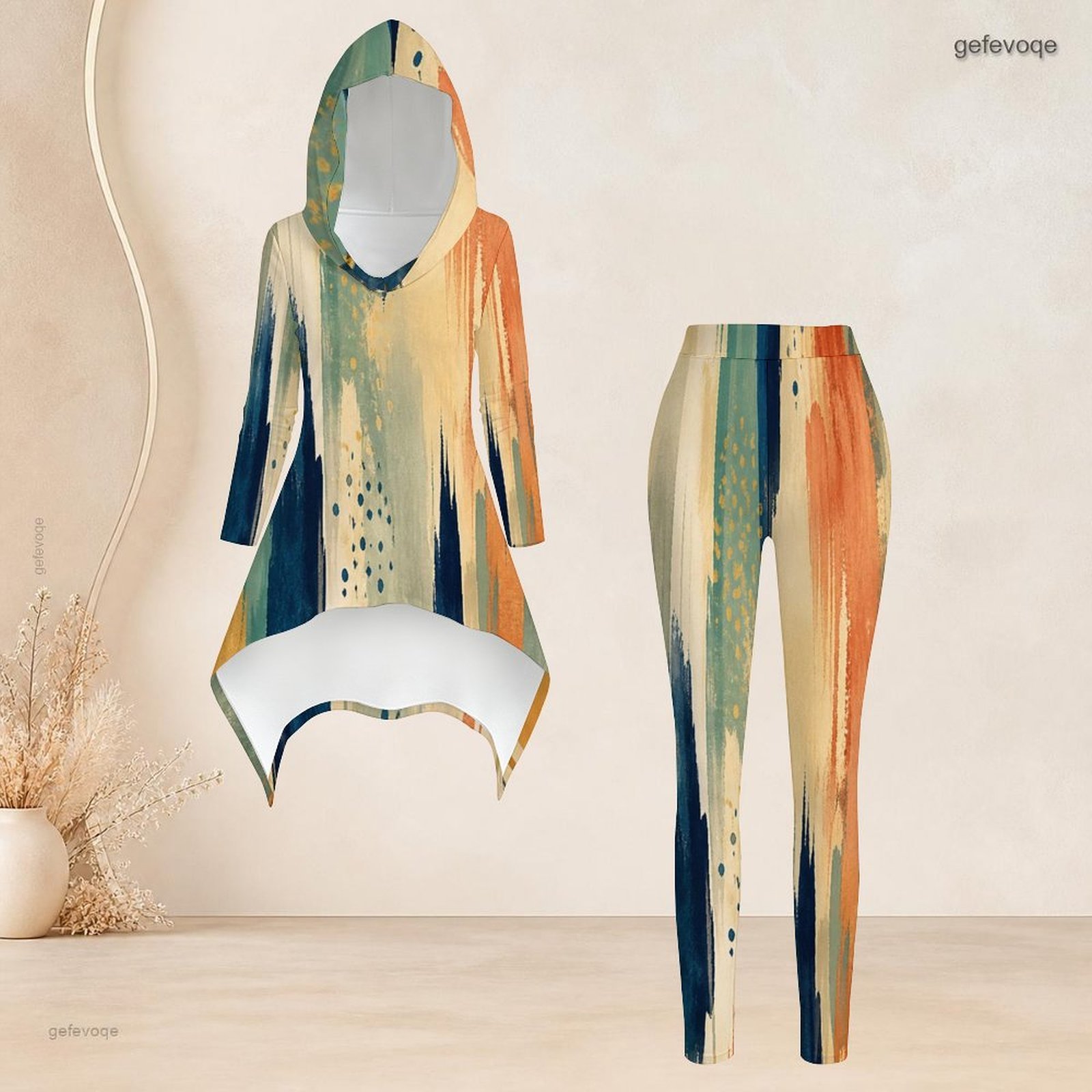 Dames abstract blauw goud gepr - Tops recensie en prijs