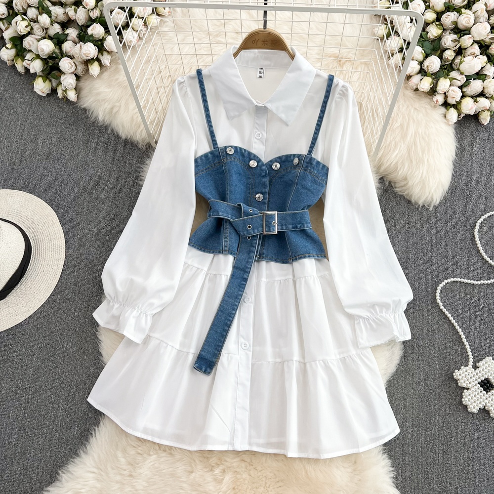 Retro Hong Kong-stijl, lange m - Korean Style A Line Shirt Dress recensie en prijs